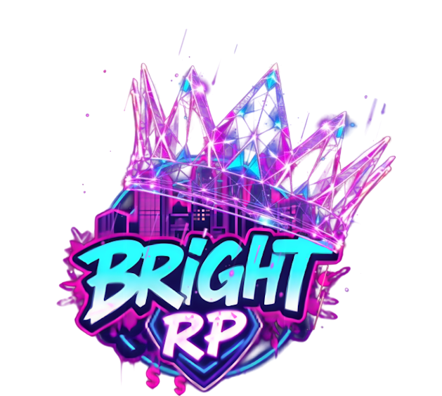 Bright RP neon crown logo